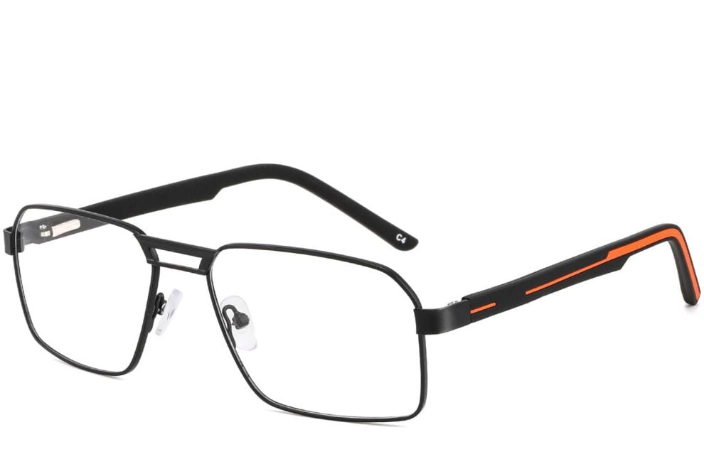 Aviator Orange Metal Glasses #BS2425-0120