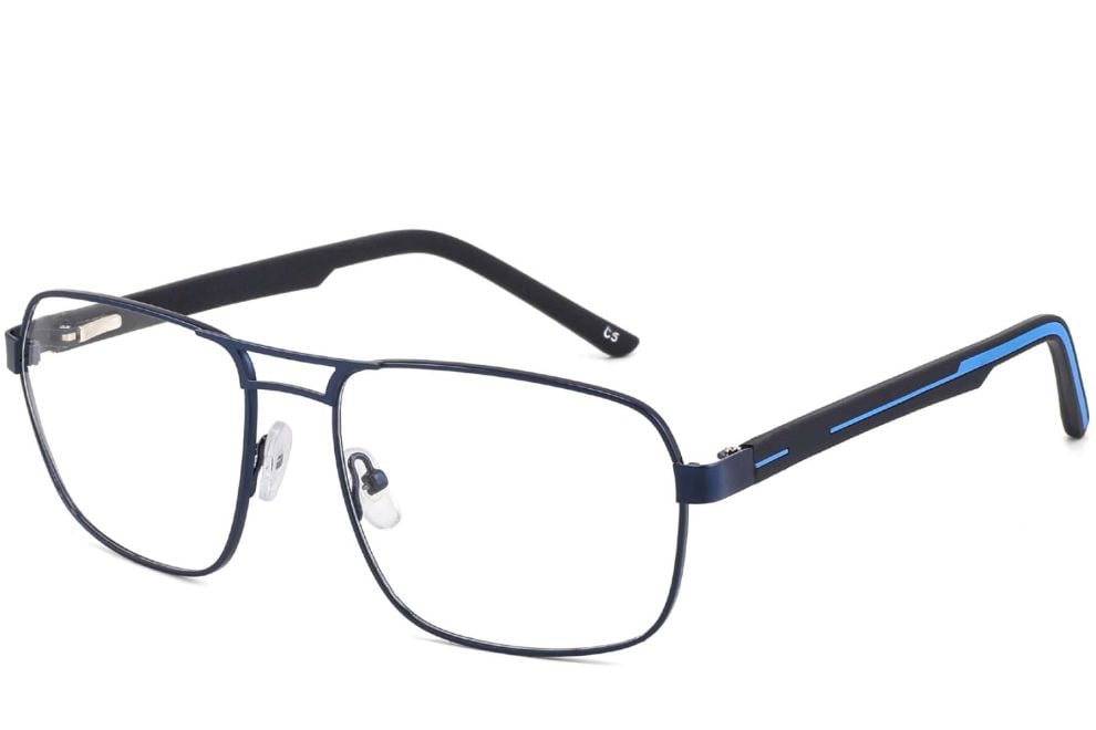 Aviator Blue Metal Glasses #BS2425-0126