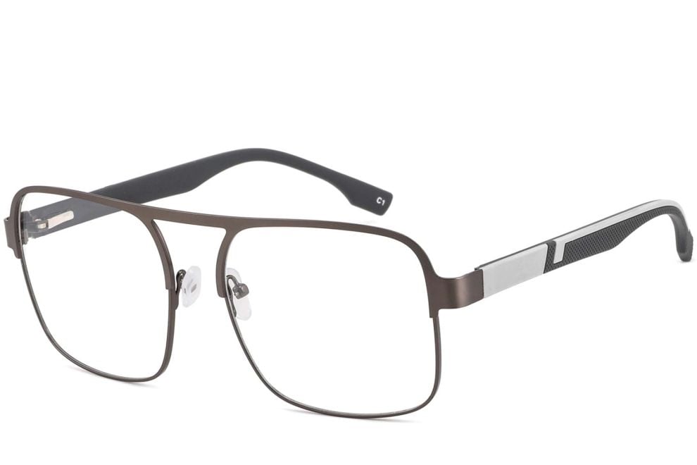 Rectangular White Metal Glasses #BS2425-0132