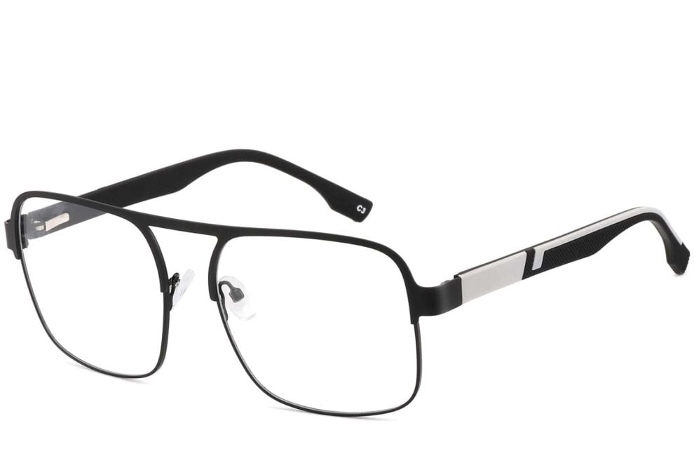 Rectangular Black Metal Glasses #BS2425-0134