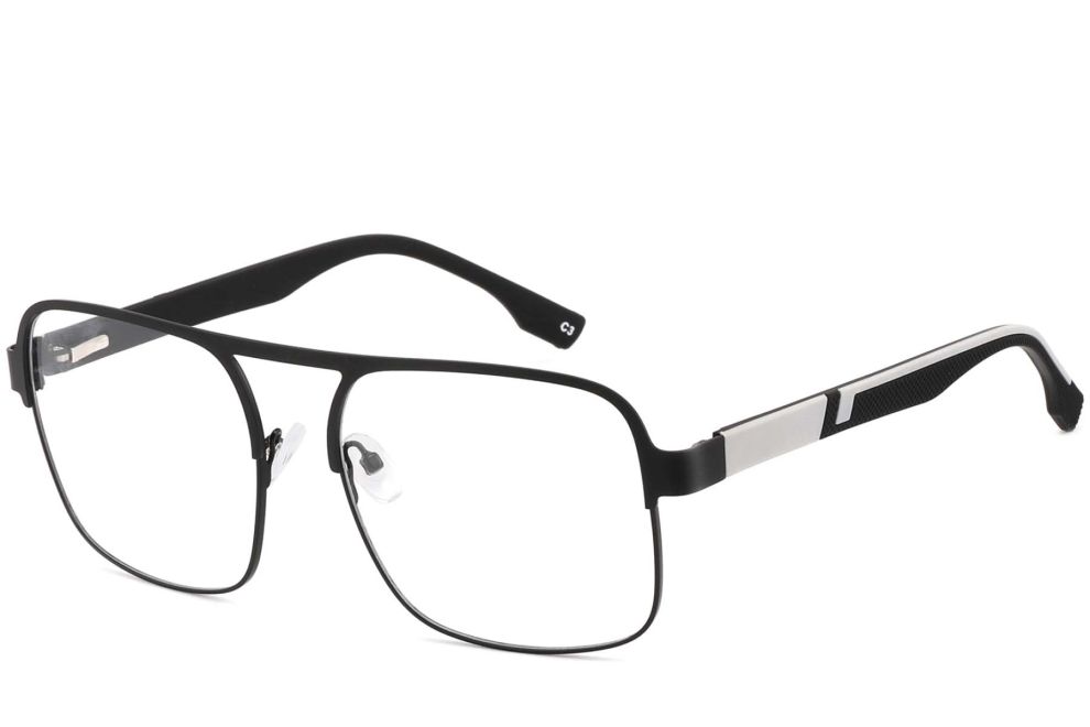 Rectangular Black Metal Glasses #BS2425-0134