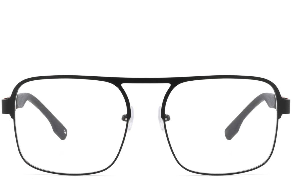 Rechteckige rote Metallbrille #BS2425-0135