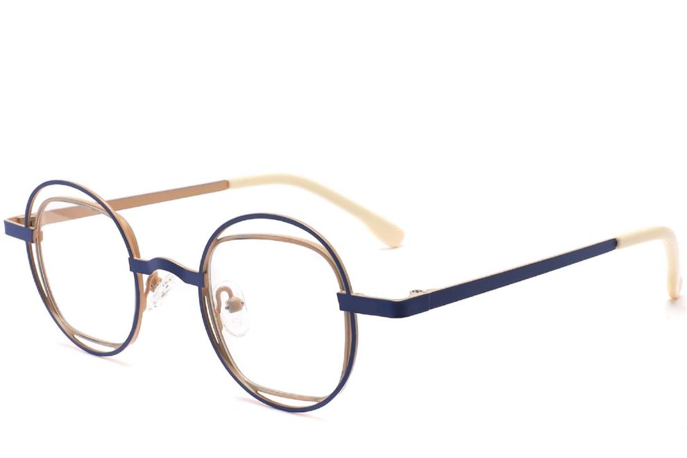 Oval Brown Metal Glasses #BS2425-0144