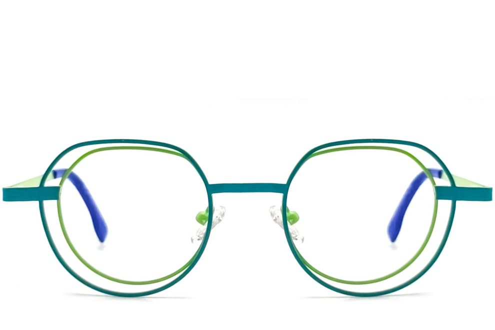 Geometric Green Metal Glasses #BS2425-0151