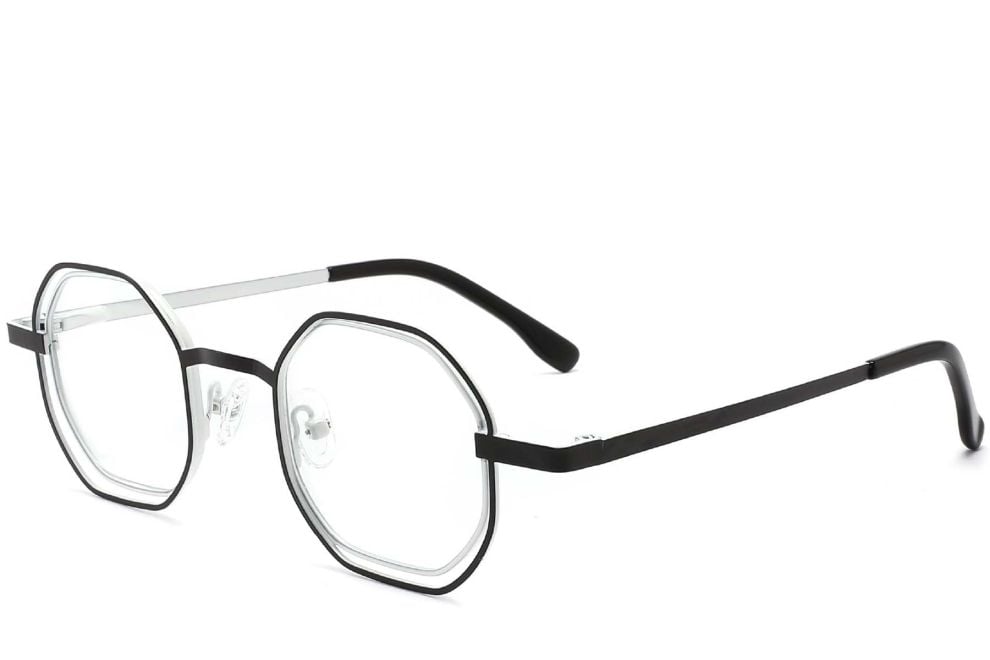 Gafas geométricas de metal blanco #BS2425-0153