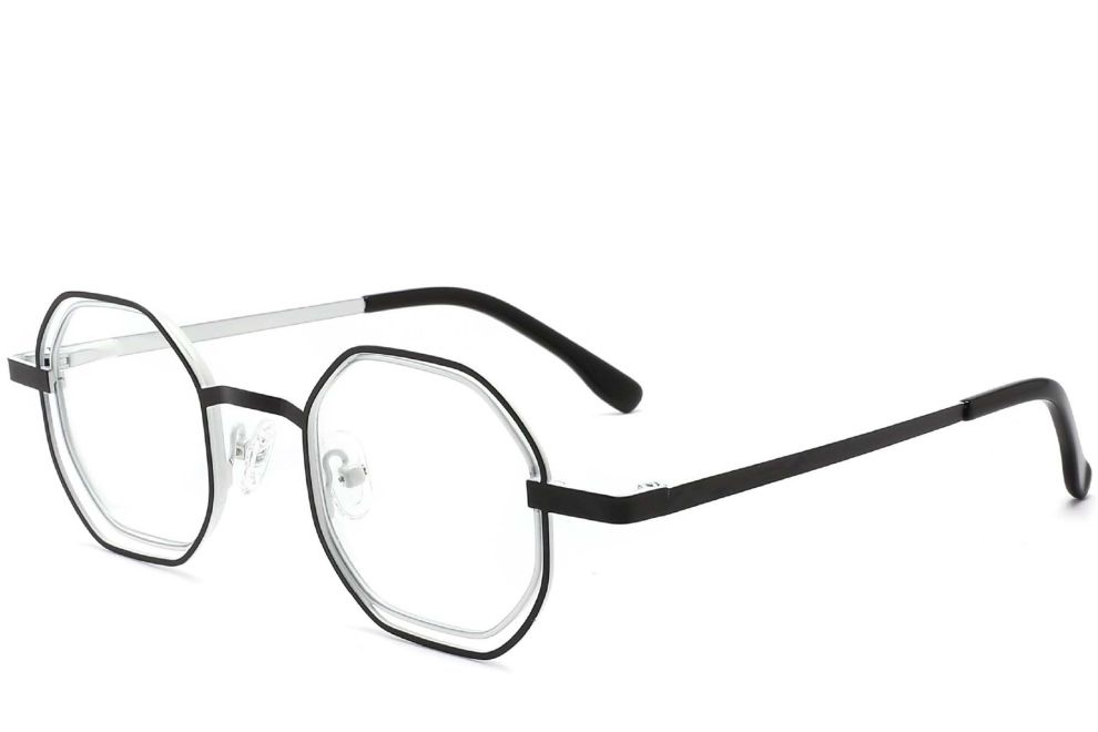 Gafas geométricas de metal blanco #BS2425-0153