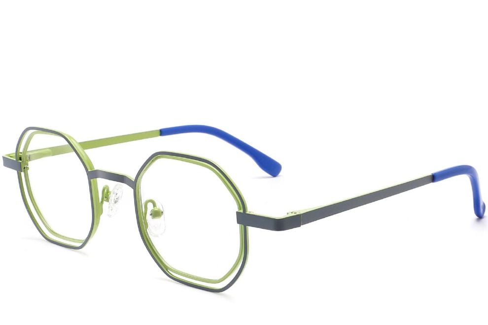 Geometric Grey Metal Glasses #BS2425-0155
