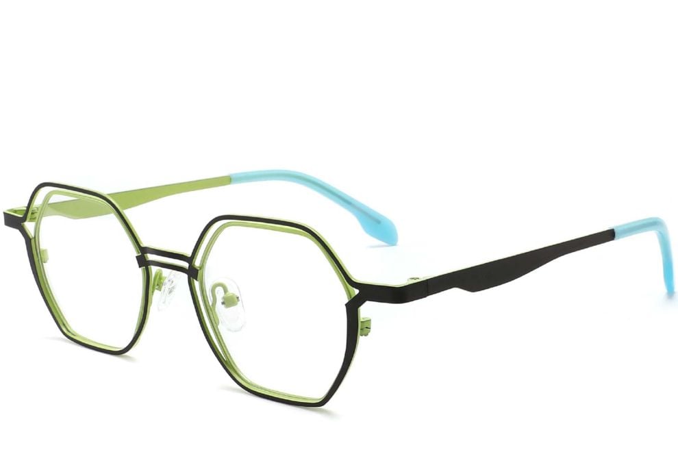 Gafas geométricas de metal negro #BS2425-0163