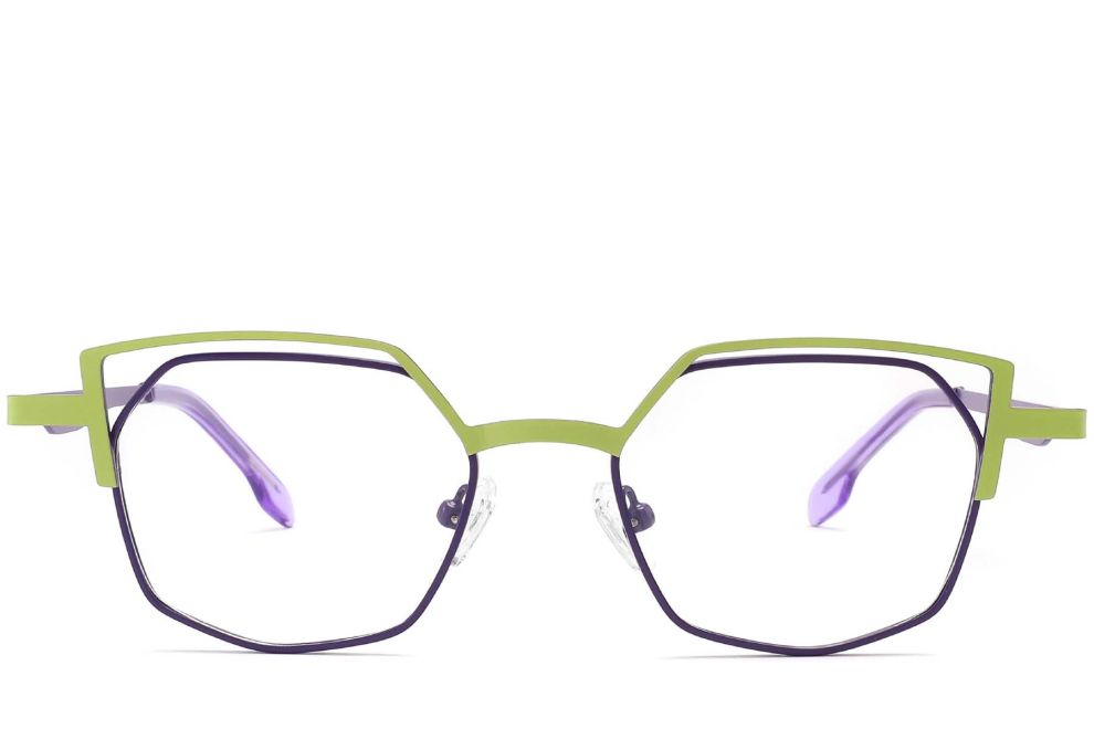 Unregelmäßige grüne Metallbrille #BS2425-0177