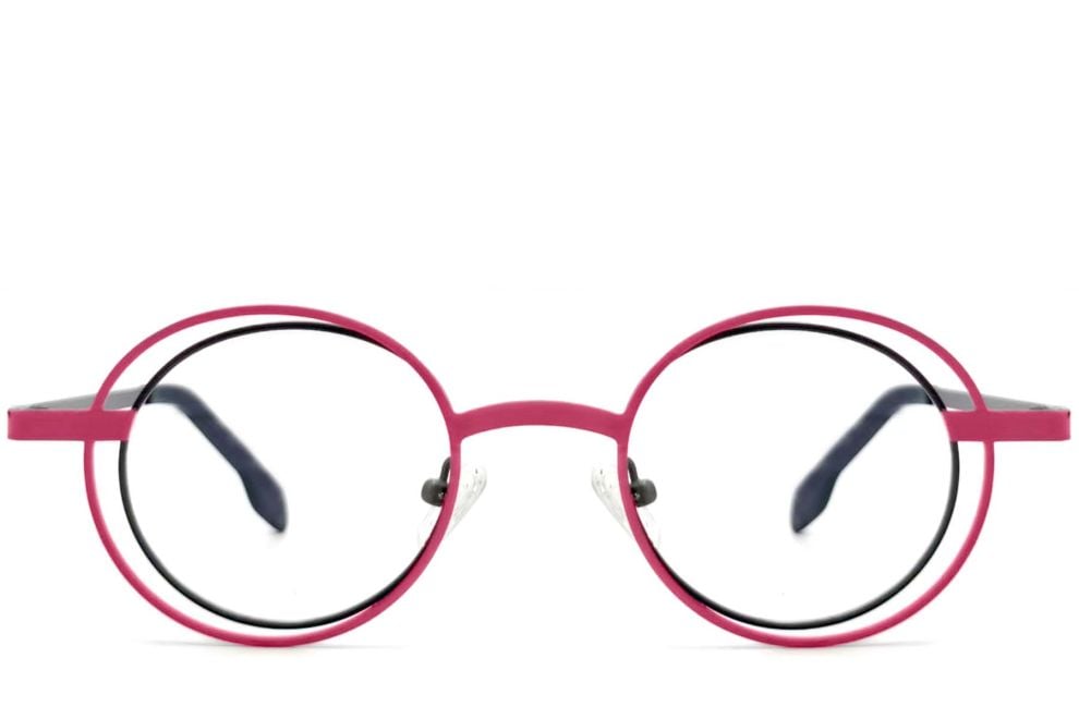 Oval Pink Metal Glasses #BS2425-0180