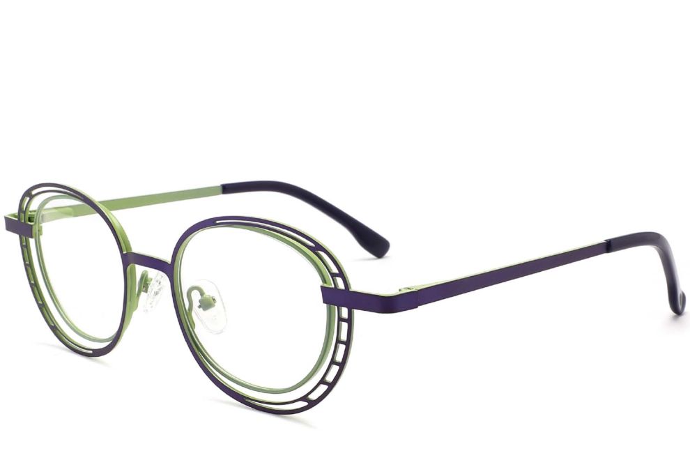 Ovale grüne Metallbrille #BS2425-0188