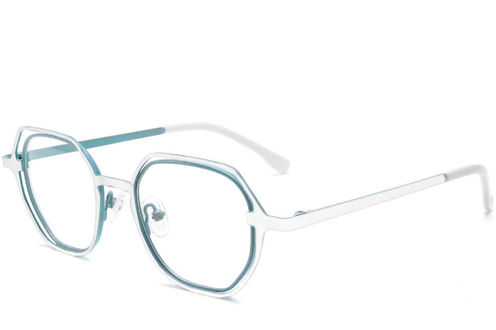 Geometric White Metal Glasses #BS2425-0195