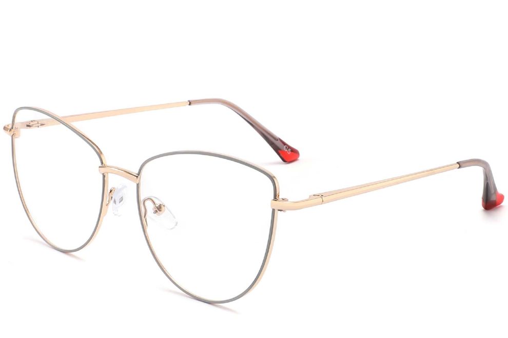 Lunettes papillon en métal gris #BS2425-0202