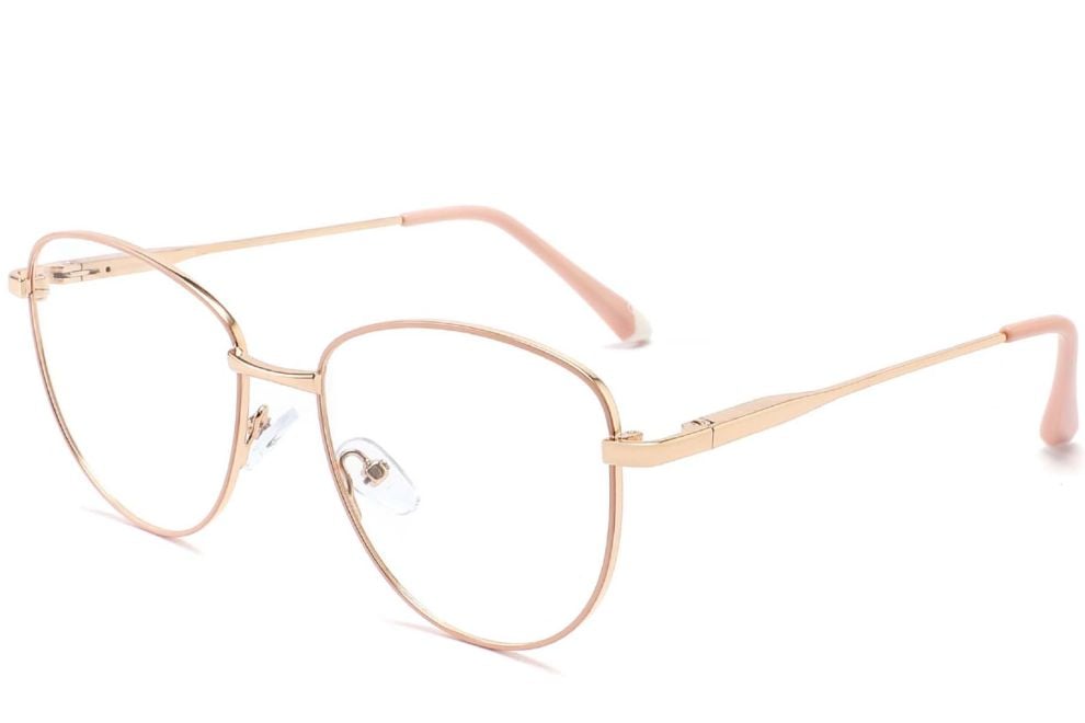 Oval Golden Metal Glasses #BS2425-0214