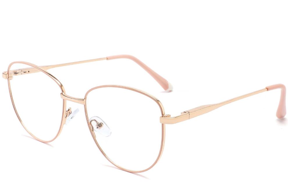 Lunettes ovales en métal doré #BS2425-0214