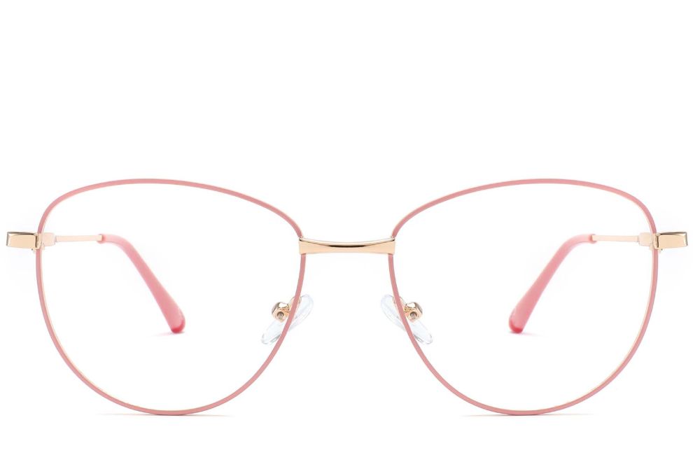 Lunettes ovales en métal rose #BS2425-0216