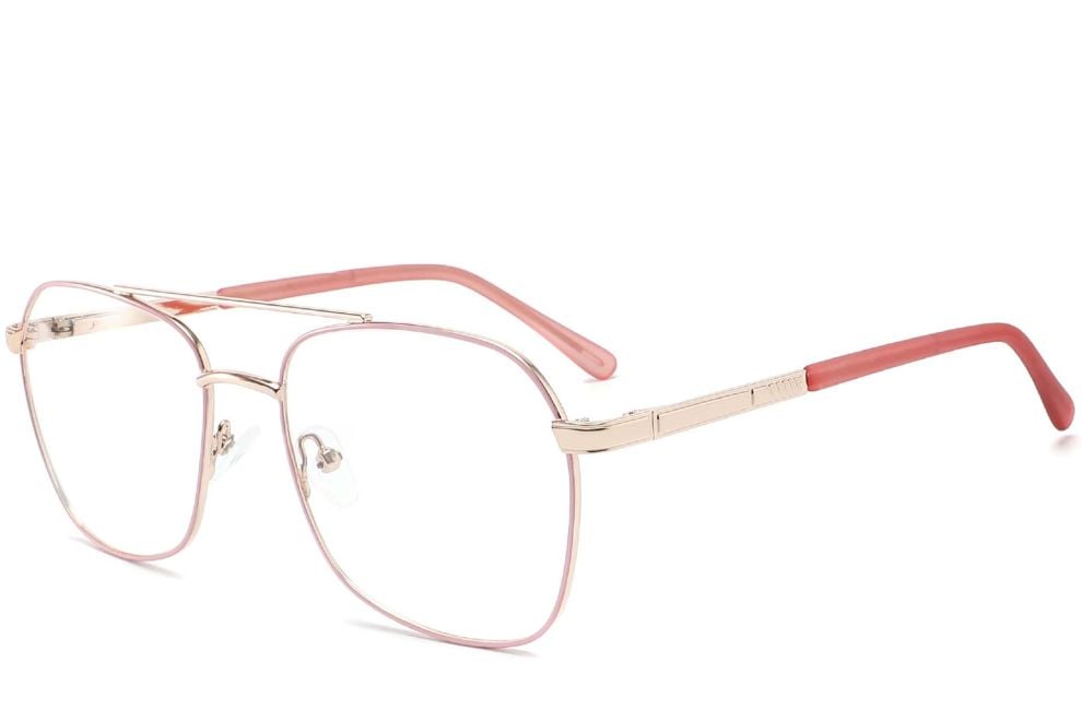 Aviator Pink Metal Glasses #BS2425-0223