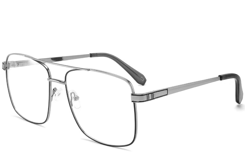 Aviator Grey Metal Glasses #BS2425-0230