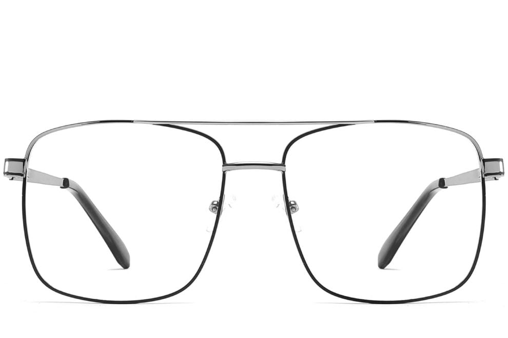 Aviator Grey Metal Glasses #BS2425-0230