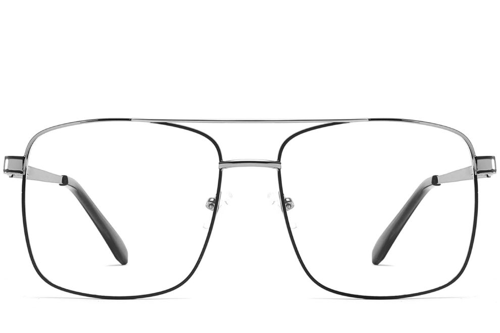 Pilotenbrille aus grauem Metall #BS2425-0230