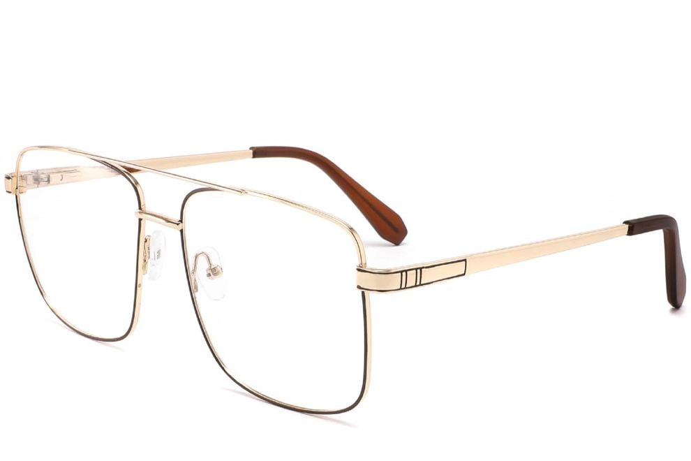 Aviator Brown Metal Glasses #BS2425-0232