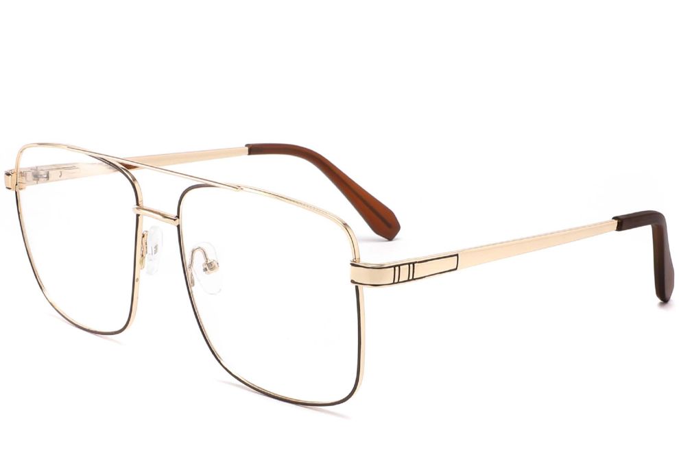 Gafas de metal marrón aviador #BS2425-0232