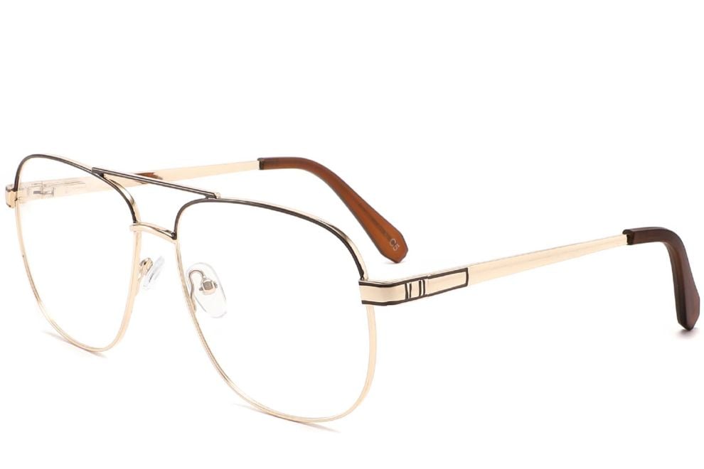 Aviator Brown Metal Glasses #BS2425-0237
