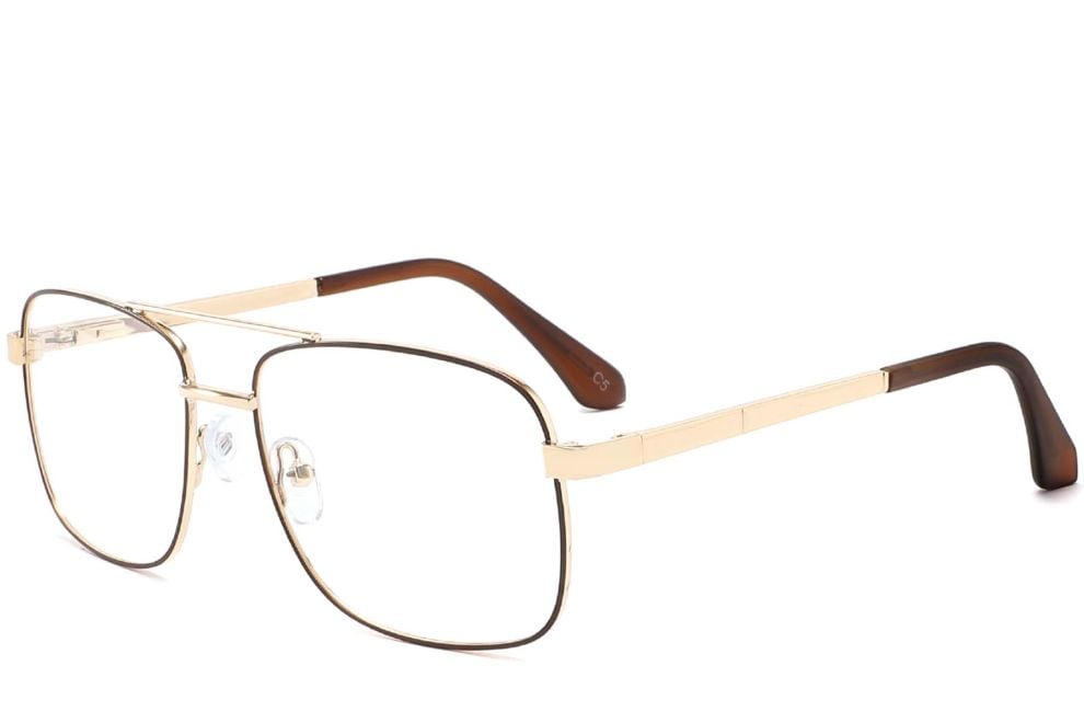 Aviator Brown Metal Glasses #BS2425-0242