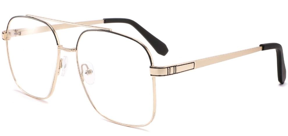 Aviator Golden Metal Glasses #BS2425-0243