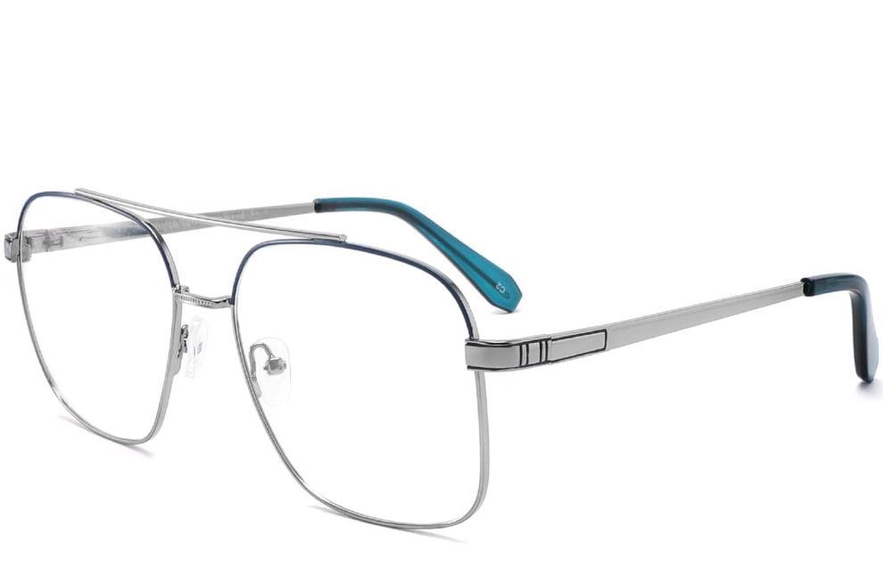 Aviator Blue Metal Glasses #BS2425-0244