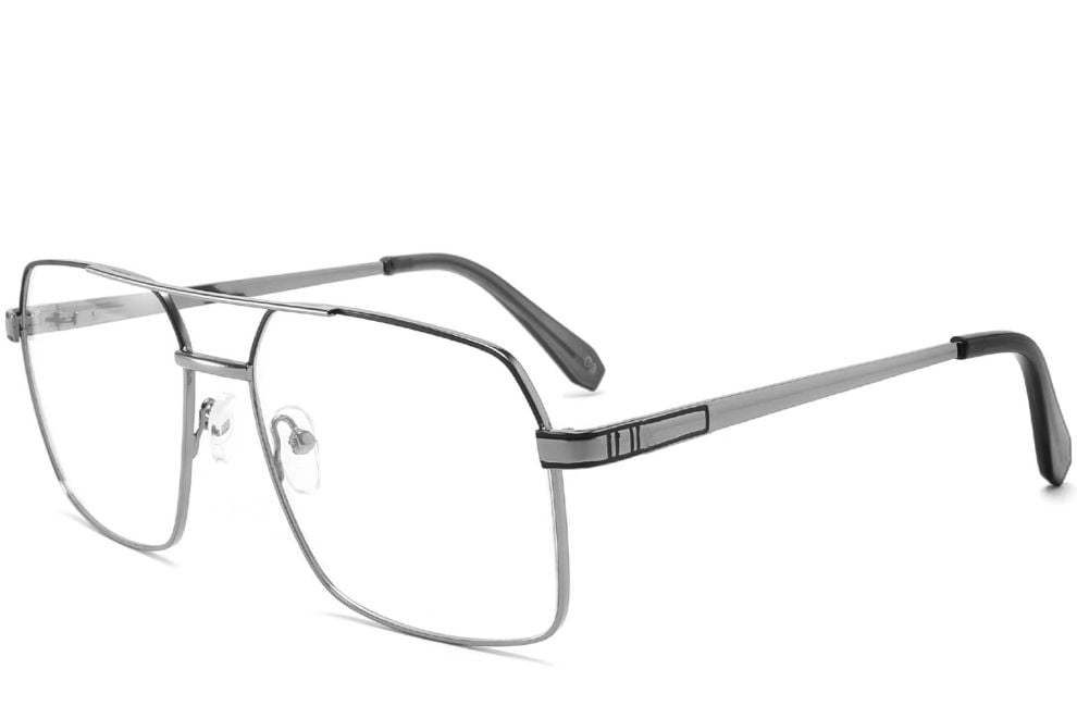 Aviator Grey Metal Glasses #BS2425-0254