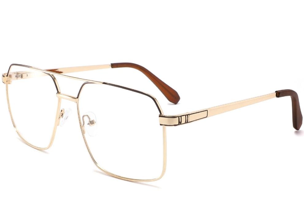 Aviator Brown Metal Glasses #BS2425-0256