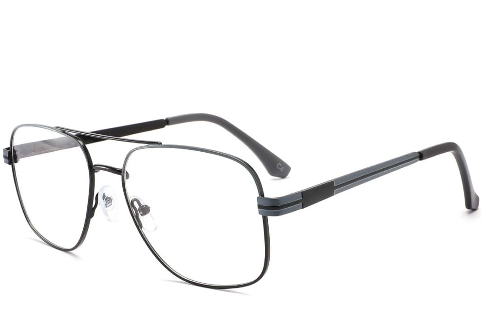 Aviator Grey Metal Glasses #BS2425-0265