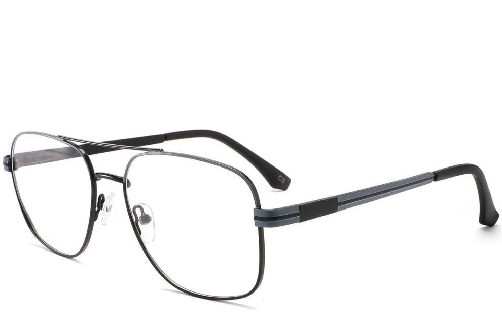 Aviator Black Metal Glasses #BS2425-0266