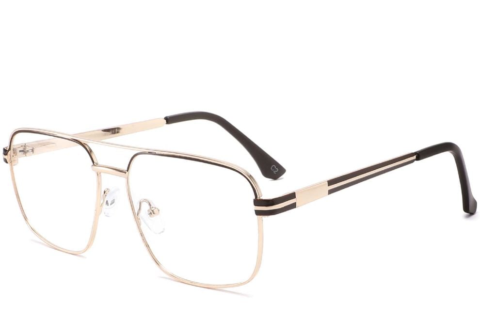 Aviator Brown Metal Glasses #BS2425-0273