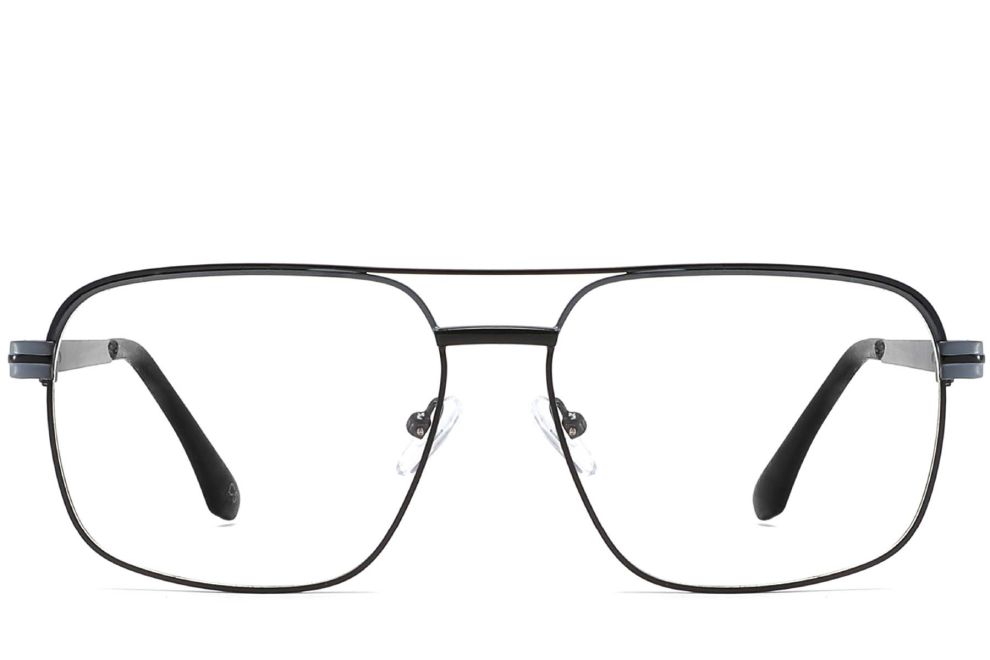 Pilotenbrille aus schwarzem Metall #BS2425-0276