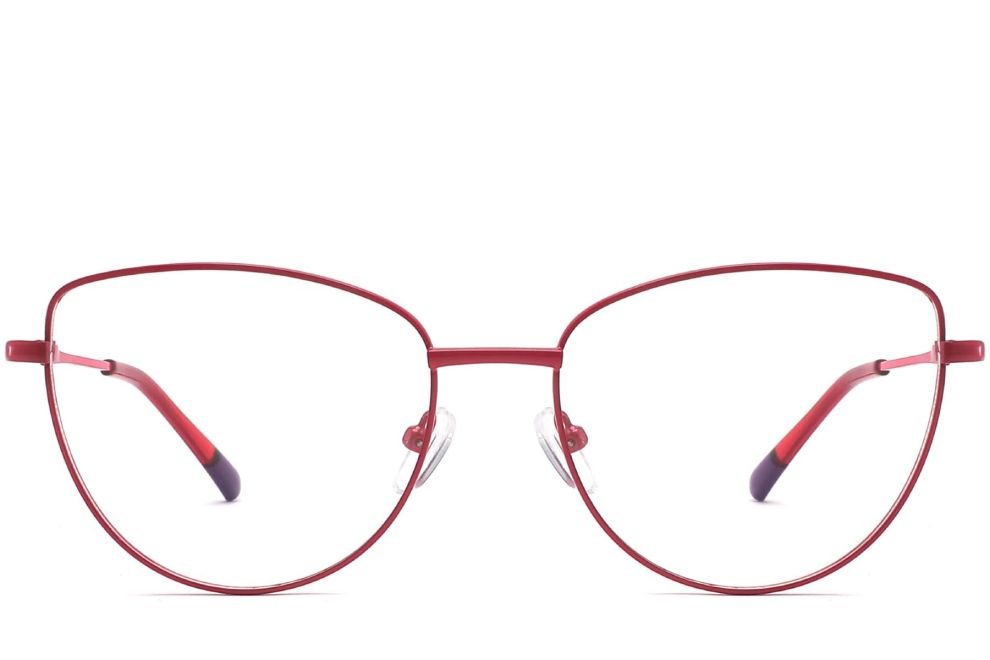 Schmetterlings-rote Metallbrille #BS2425-0292
