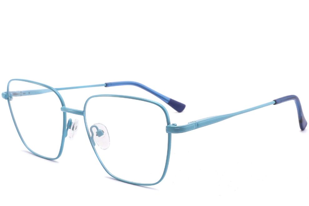 Rectangular Blue Metal Glasses #BS2425-0303