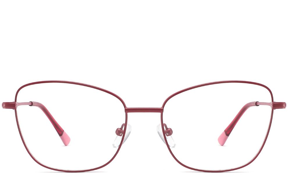 Schmetterlings-rote Metallbrille #BS2425-0306