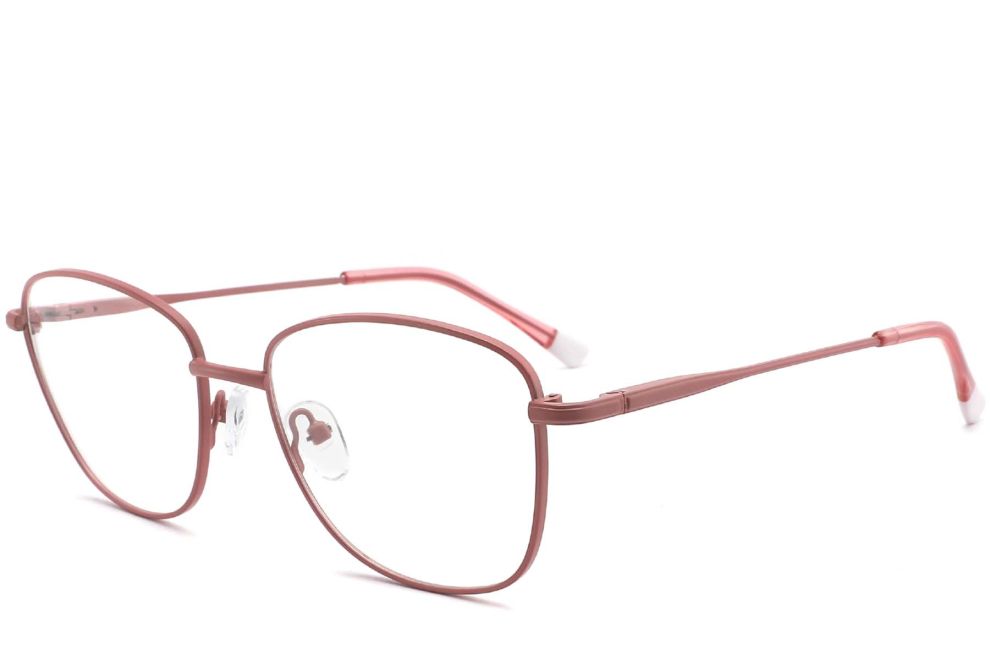 Rechteckige rosa Metallbrille #BS2425-0310