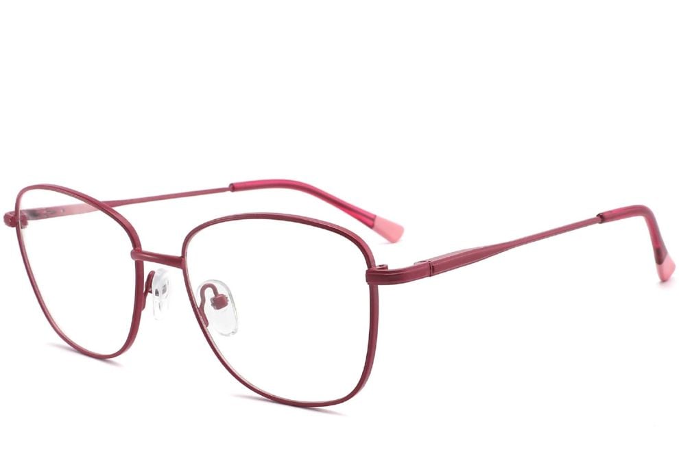 Rectangular Red Metal Glasses #BS2425-0312