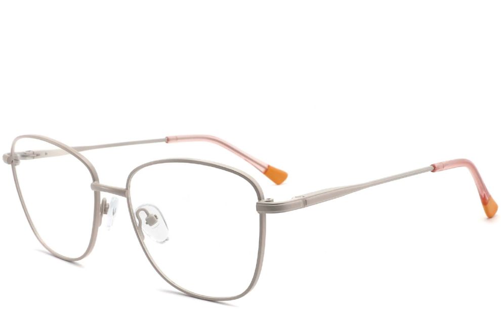 Rechteckige braune Metallbrille #BS2425-0314