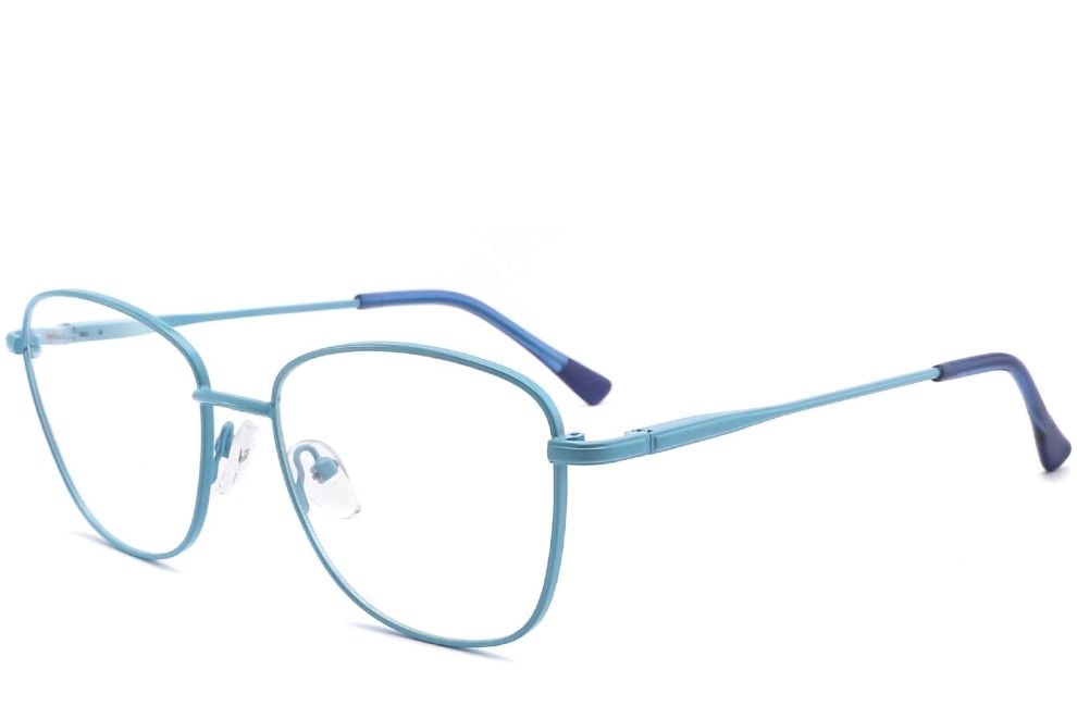 Rectangular Blue Metal Glasses #BS2425-0315