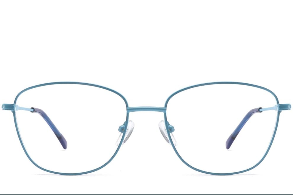 Rectangular Blue Metal Glasses #BS2425-0315