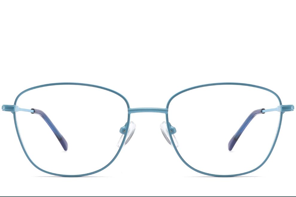 Rectangular Blue Metal Glasses #BS2425-0315