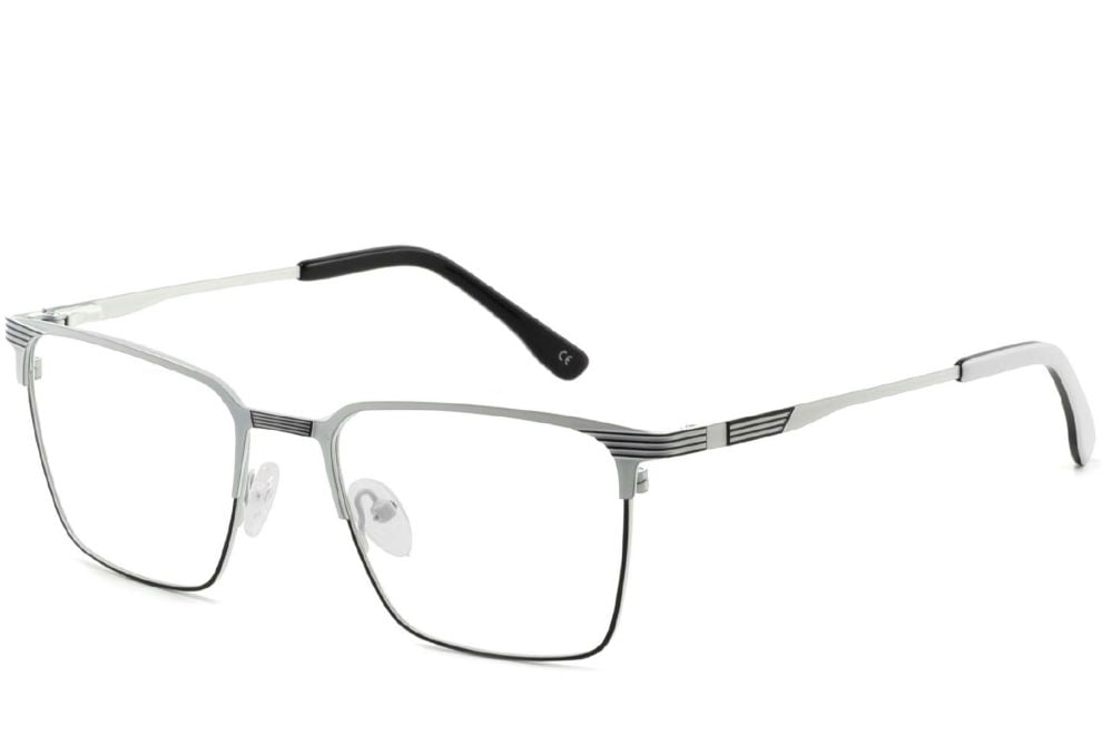 Rectangular Silver Metal Glasses #BS2425-0326