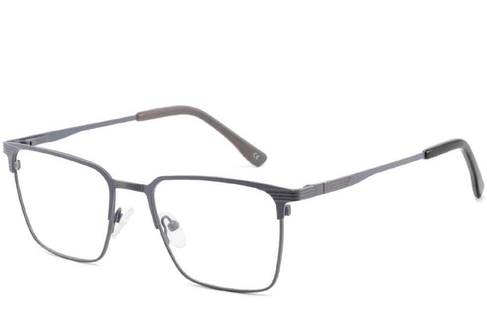 Rectangular Grey Metal Glasses #BS2425-0329