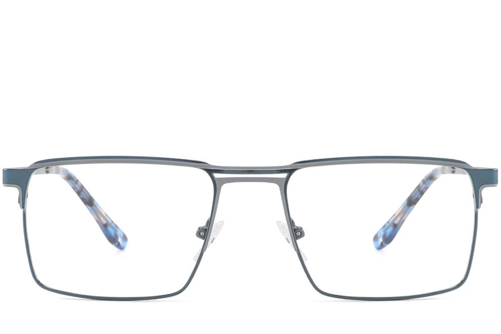 Rectangular Grey Metal Glasses #BS2425-0330
