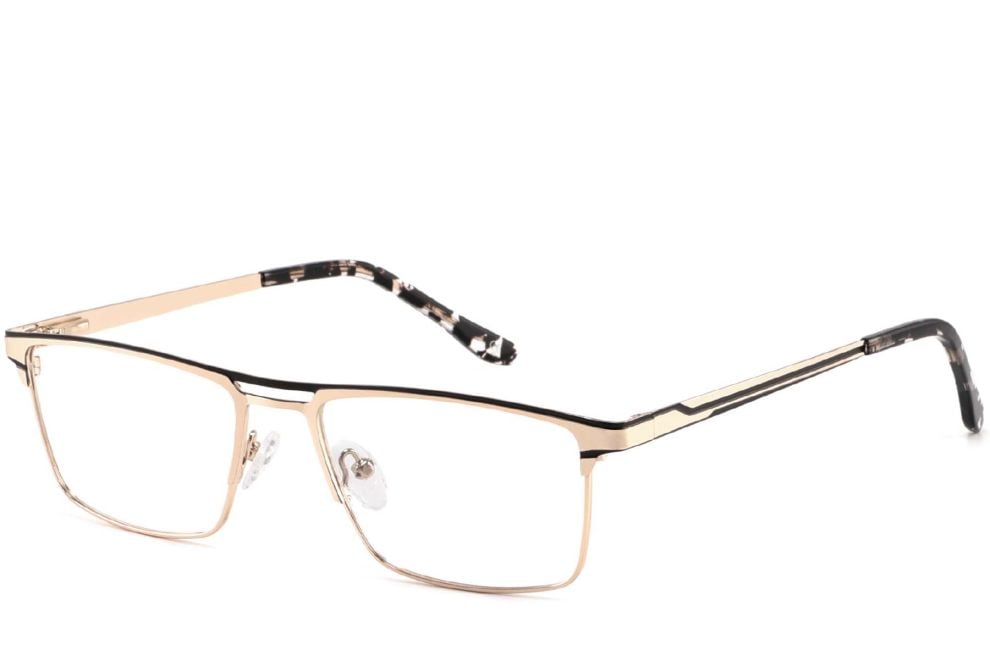 Rectangular Golden Metal Glasses #BS2425-0333