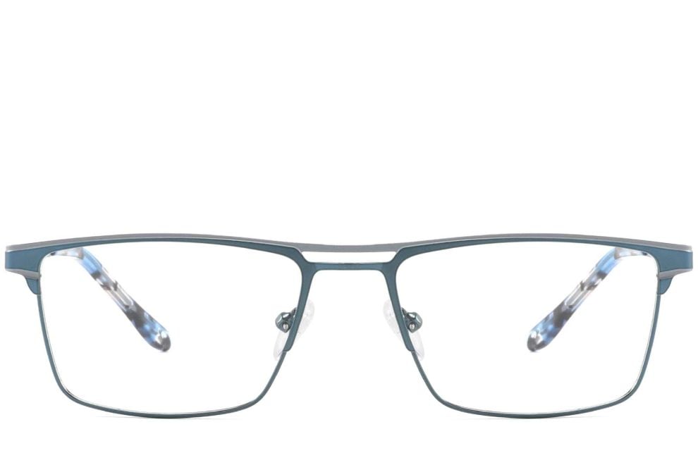 Rectangular Blue Metal Glasses #BS2425-0336